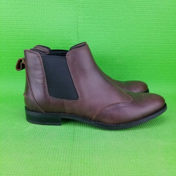 ✅Sperry Top Sider Fairpoint Chelsea Boot Brown Leather Wingtip Pull On Womens 10 - Picture 9 of 14